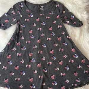 Old Navy Floral Dress 3/4 Sleeves Girls Size Small 6/7
